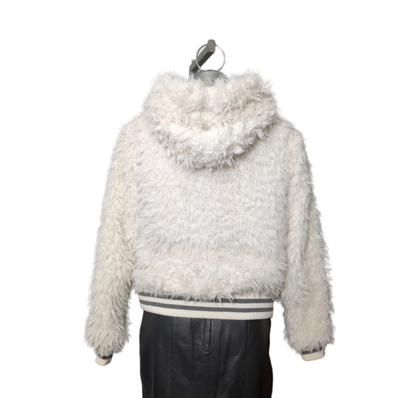 Aeropostale Ivory Faux Bomber Hoodie Jacket Size XS /TP. - Picture 4 of 11